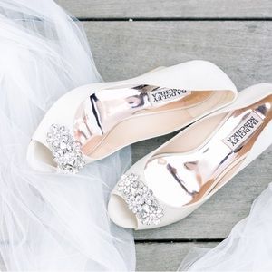 Badgley Mischka Bridal Wedges with Jewels
